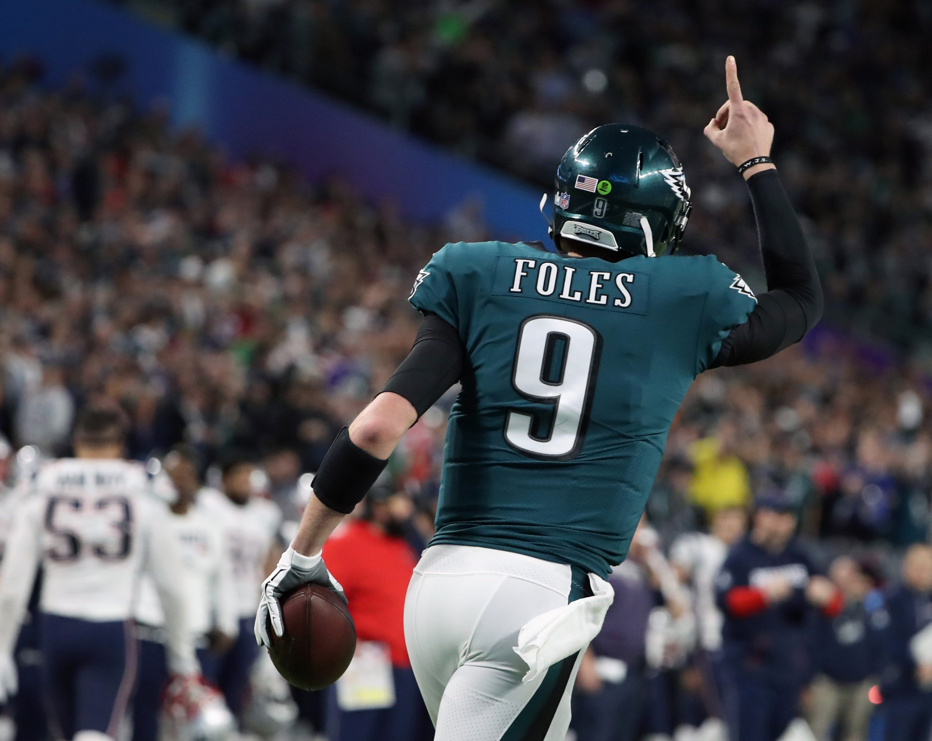 nick foles jersey with super bowl logo